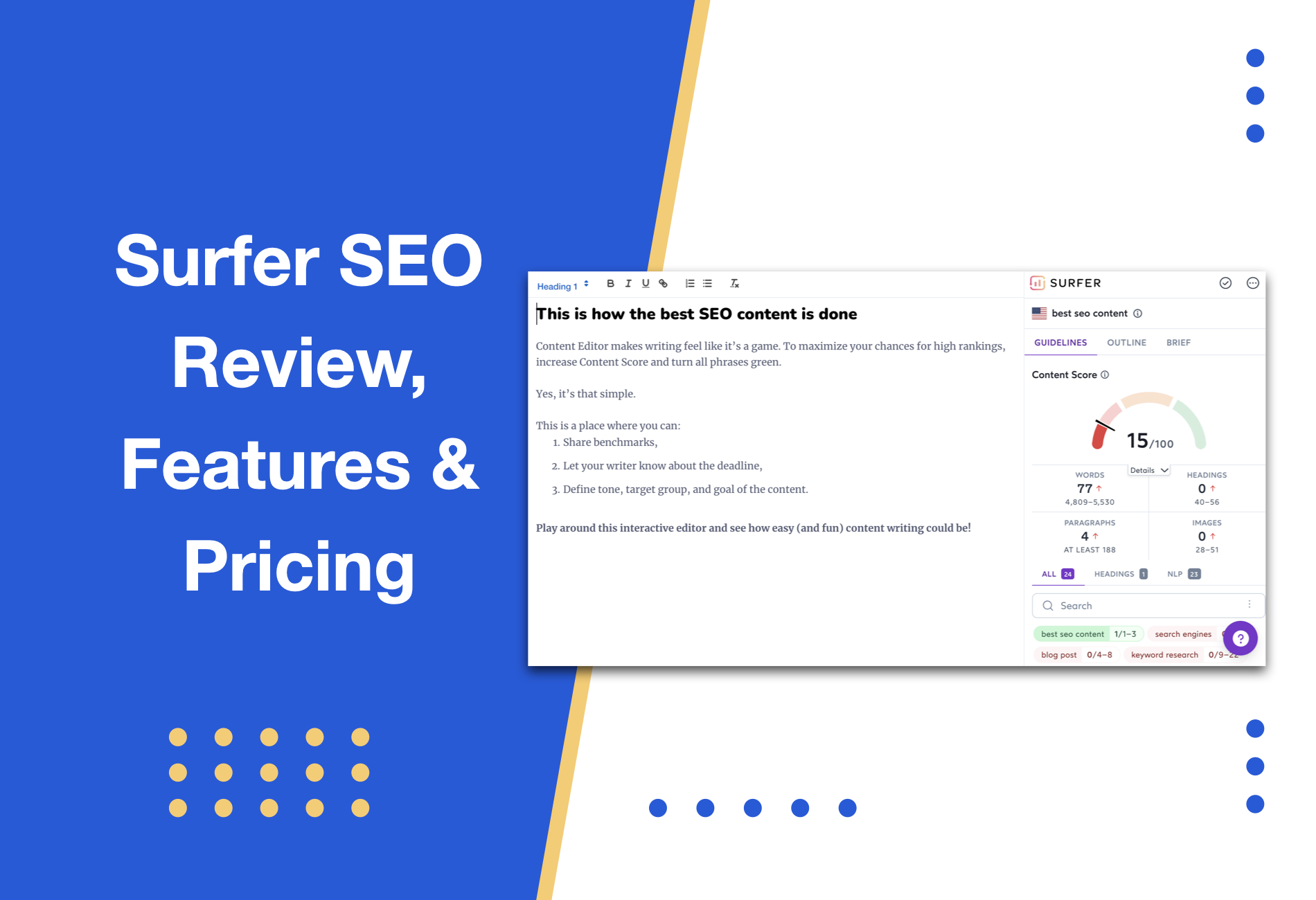 Surfer SEO Review: Features, Pricing and More