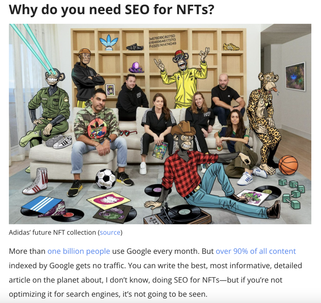 seo for nfts blog post