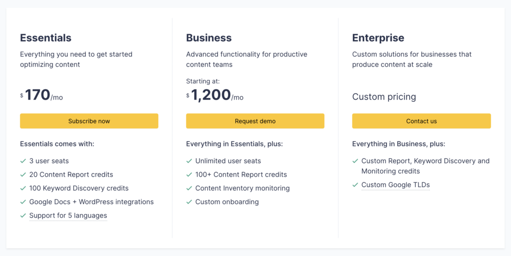 clearscope pricing