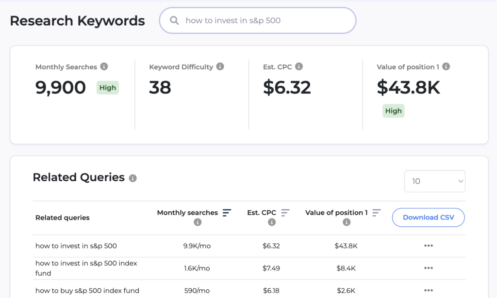 growthbar keyword research platform